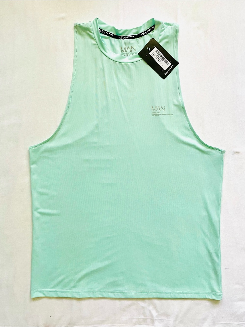 Boohoo MAN Mint Green Athletic Muscle Tank Top Size L New NWT